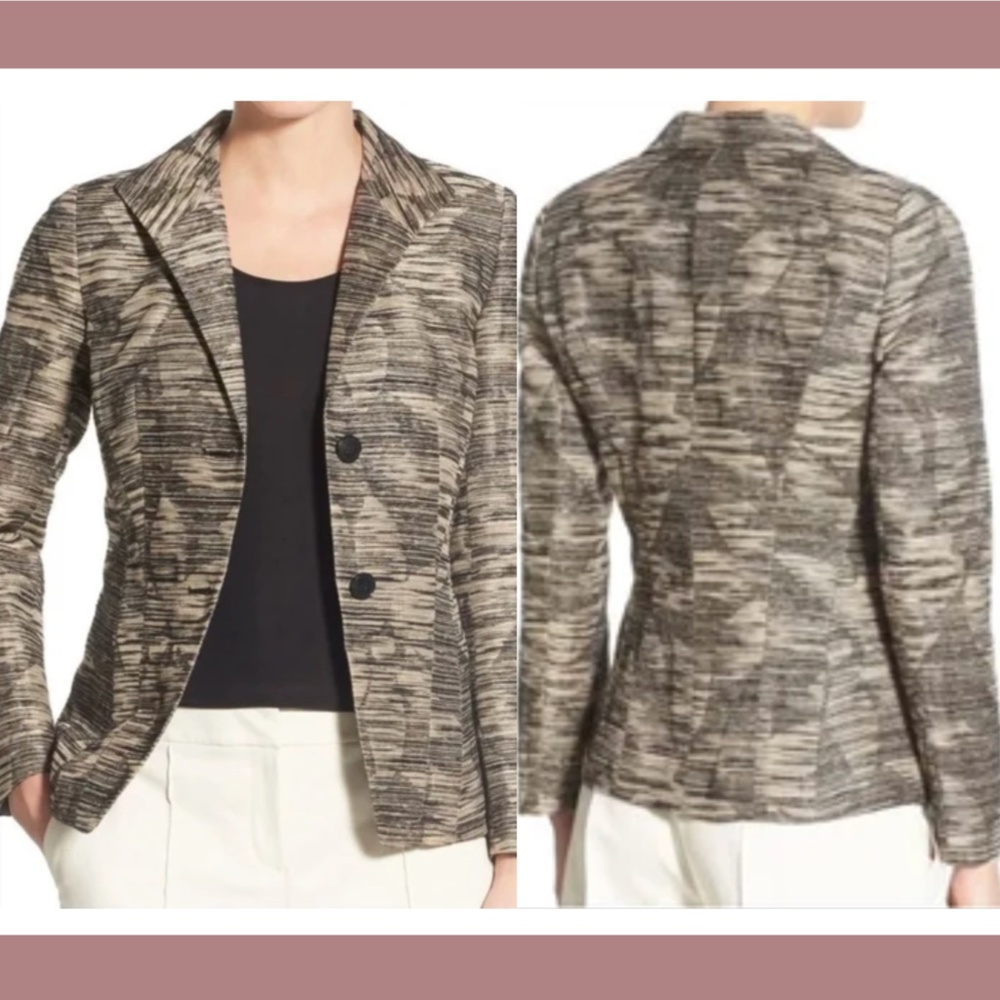 NEW Lafayette 148 NY [ 16 ] Blazer Marled Flora Collared Blazer‎ Jacket
